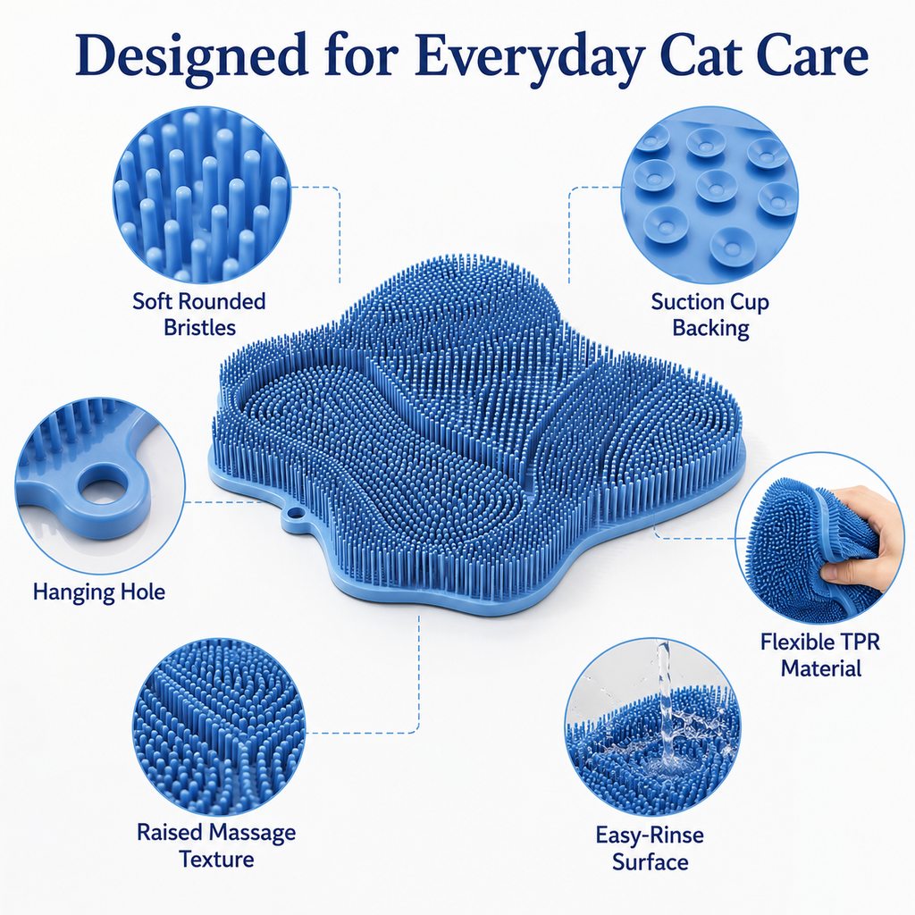 Paws in Awe Soft TPR Cat Scratch & Massage Mat for Indoor Cats – Sofa-Saving Pad for Scratching, Stretching & Rubbing image 9