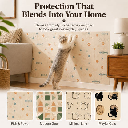 Paws in Awe Self-Adhesive Cat Scratch Mat for Wall & Furniture Protection – Cuttable Cat Scratching Pad for Sofa, Door, Bedside & Home Surfaces image 9