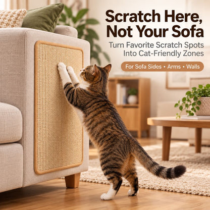 Paws in Awe Self-Adhesive Sisal Cat Scratching Mat for Sofas & Walls - Helps Protect Furniture from Scratches