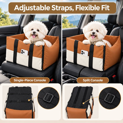 Adjustable mounting straps for compatible car center consoles