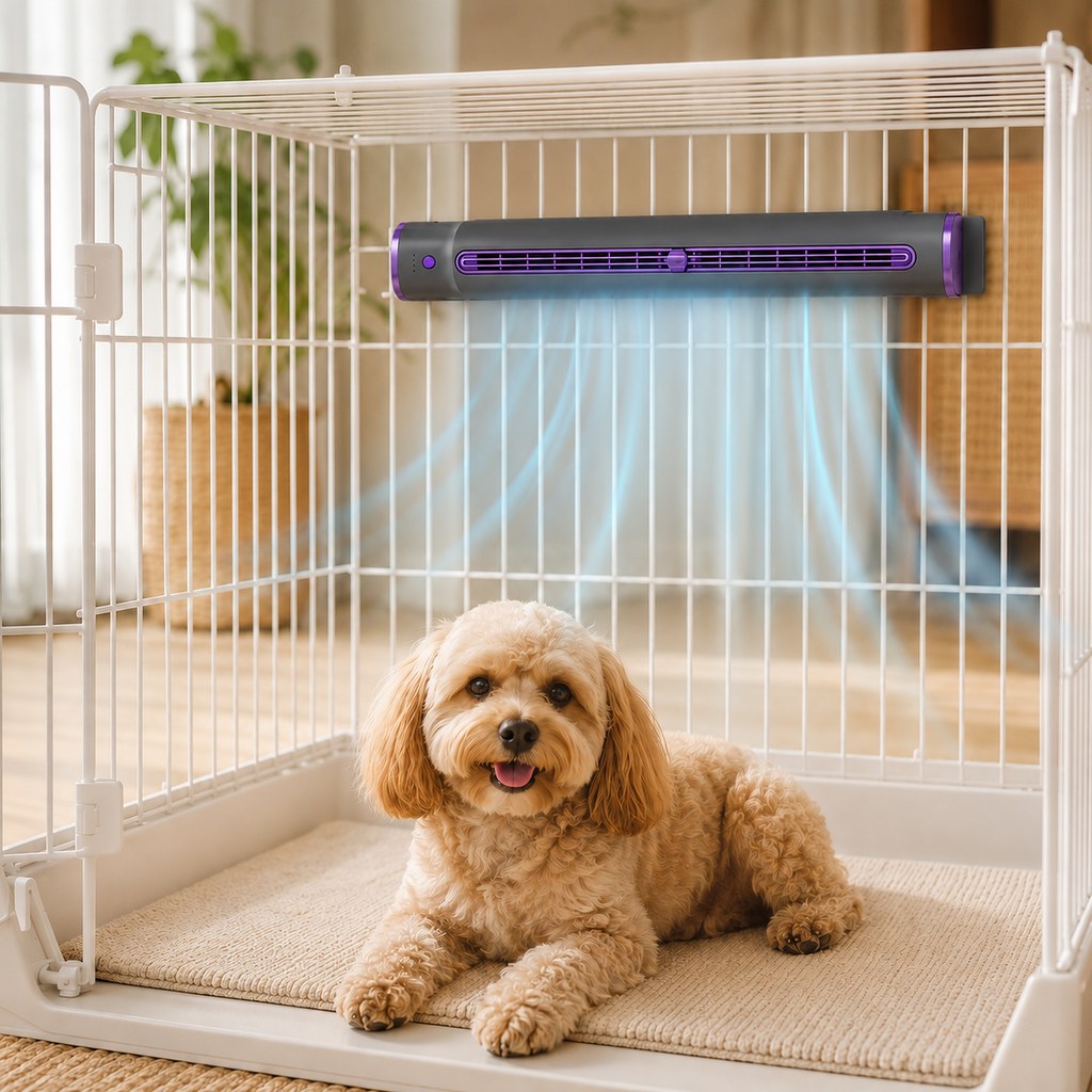 Paws in Awe Rechargeable Pet Crate Cooling Fan - 3-Speed Airflow for Stuffy Dog Kennels & Indoor Pet Spaces image 11