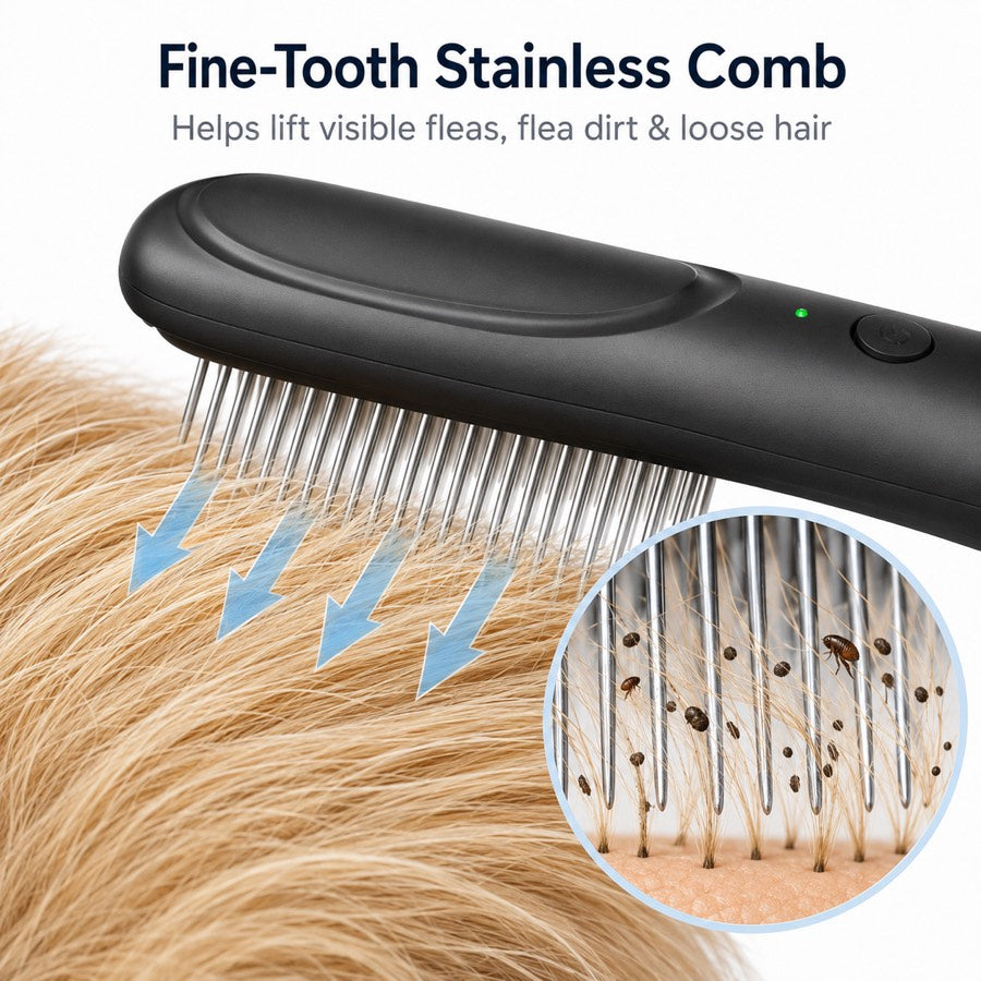 Paws in Awe Electric Flea Comb for Dogs & Cats – At-Home Flea Check & Loose Hair Grooming Without Sprays image 5