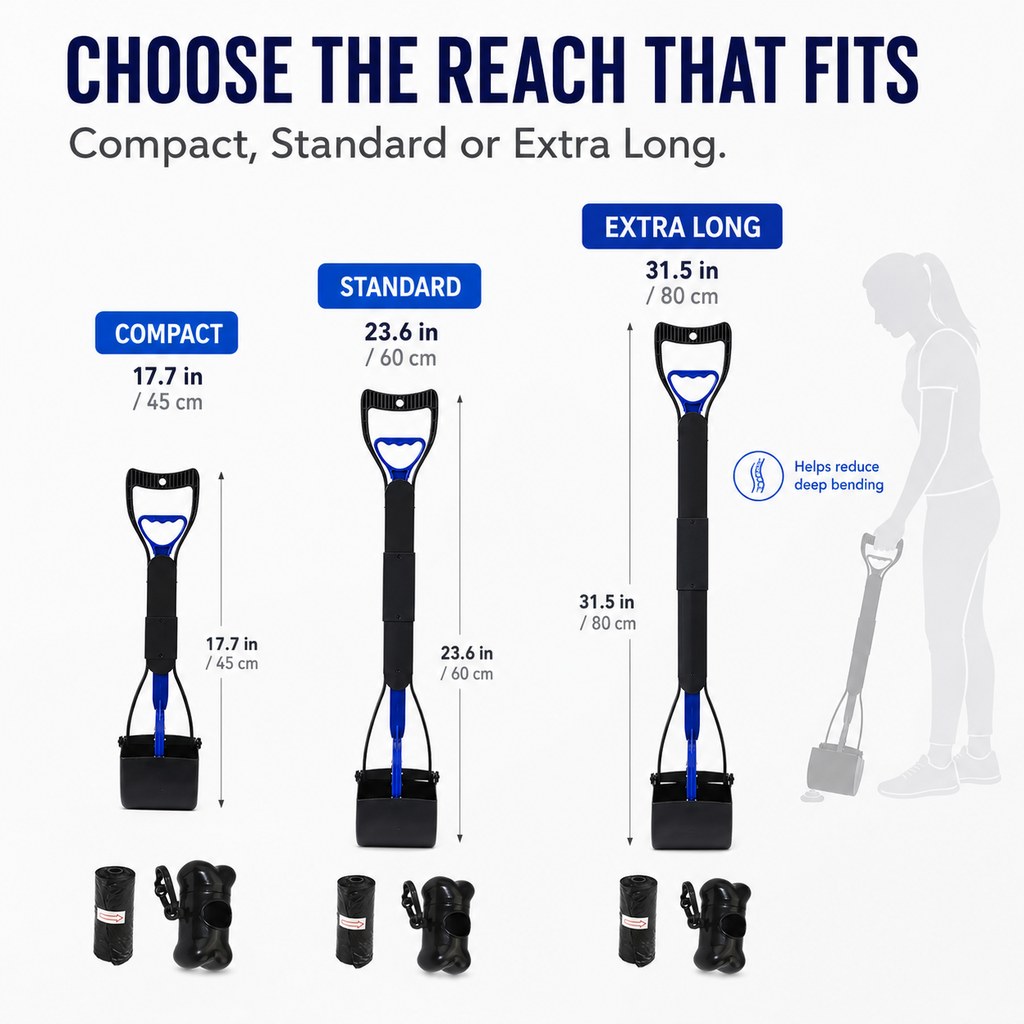 Choose the reach dog pooper scooper length guide