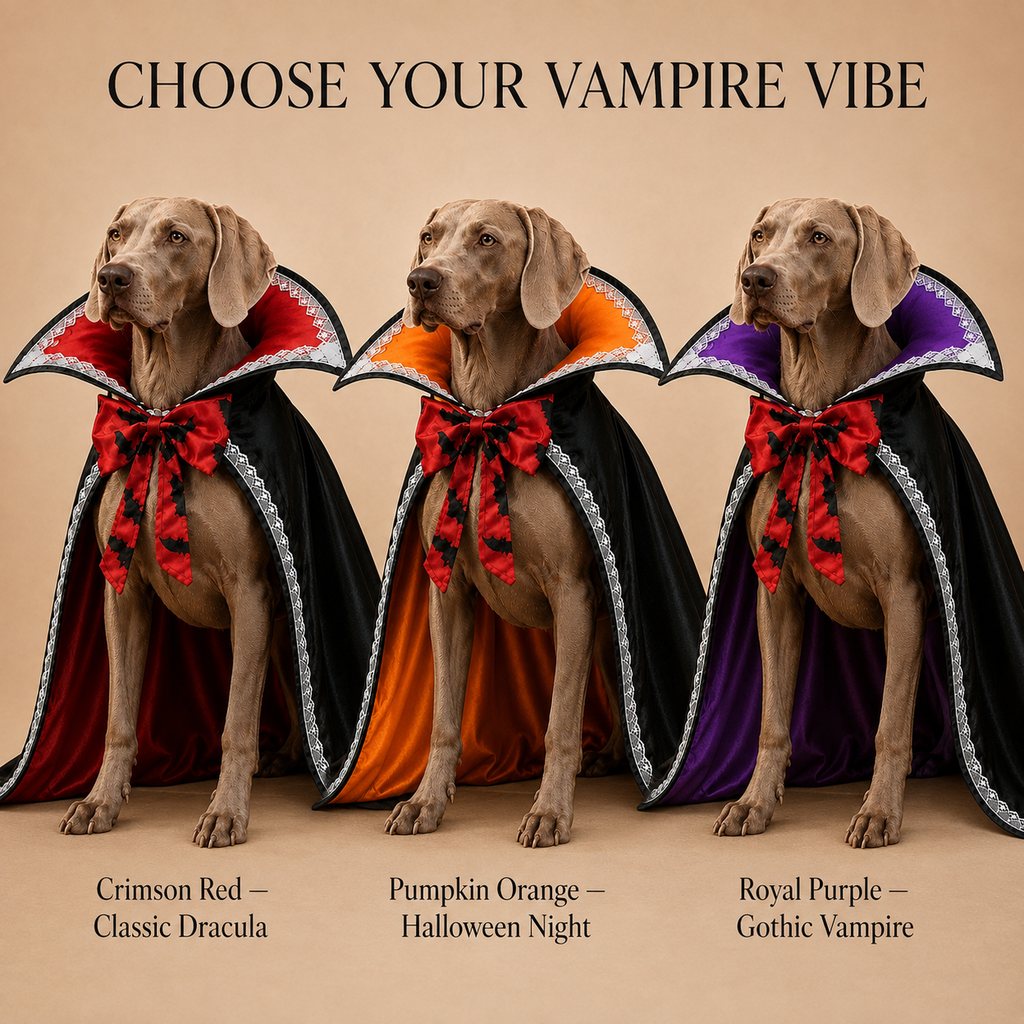 Choose your vampire vibe dog cape colors