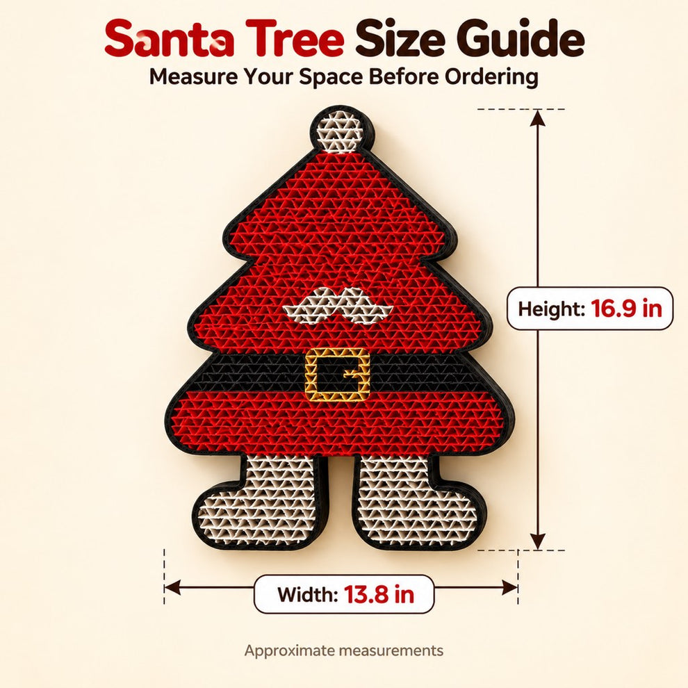 Santa tree Christmas cat scratcher size guide