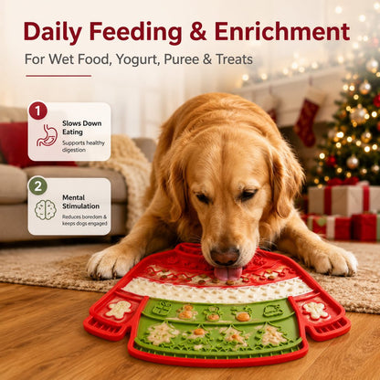 Christmas pet lick mat for daily feeding and enrichment