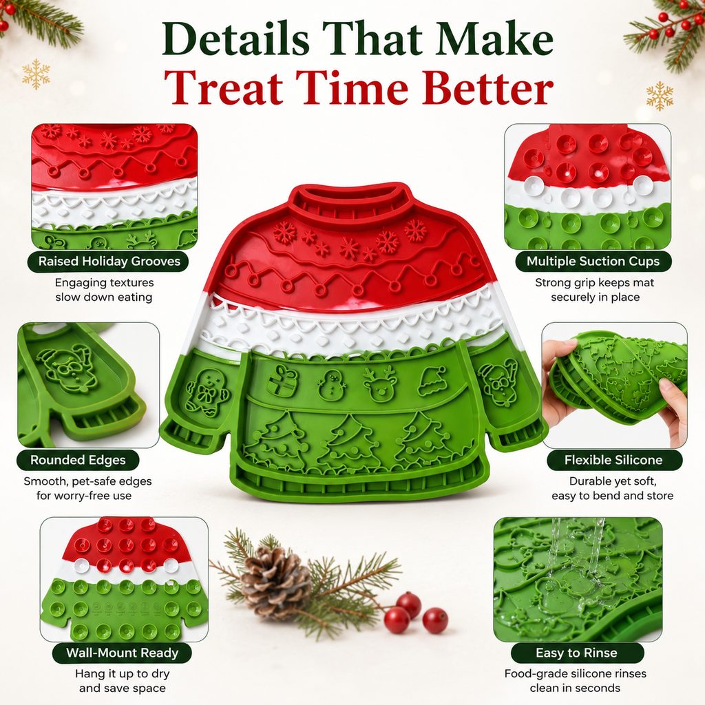 Christmas pet lick mat details
