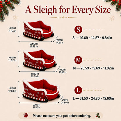 Christmas sleigh dog bed size guide