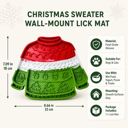 Christmas sweater wall-mount lick mat size guide