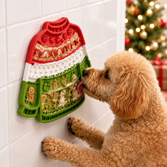 Christmas sweater wall-mount pet lick mat for dogs and cats