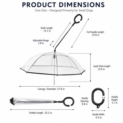 Clear dog umbrella product dimensions for small dogs