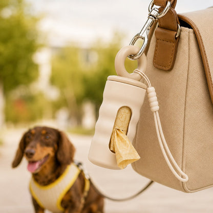 Paws in Awe Clip-On Dog Poop Bag Dispenser for Daily Walks - Compact Leash Waste Bag Holder That Keeps Bags Ready image 1