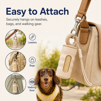 Paws in Awe Clip-On Dog Poop Bag Dispenser for Daily Walks - Compact Leash Waste Bag Holder That Keeps Bags Ready image 3