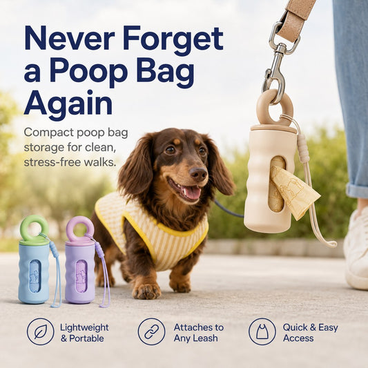 Paws in Awe Clip-On Dog Poop Bag Dispenser for Daily Walks - Compact Leash Waste Bag Holder That Keeps Bags Ready image 2