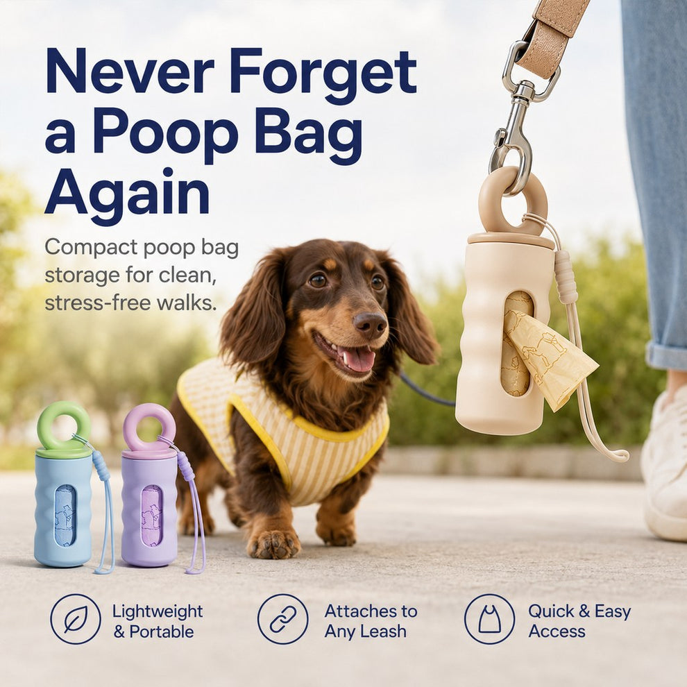 Paws in Awe Clip-On Dog Poop Bag Dispenser for Daily Walks - Compact Leash Waste Bag Holder That Keeps Bags Ready image 2