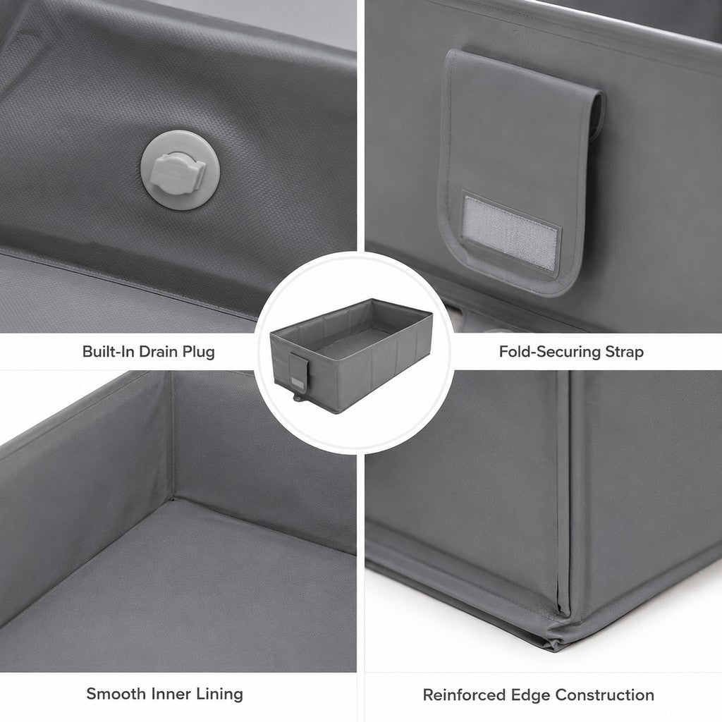 Collapsible Pet Bathtub with Drain Plug for Cats & Small Dogs - Easy At-Home Baths, Folds Flat for Storage image 8
