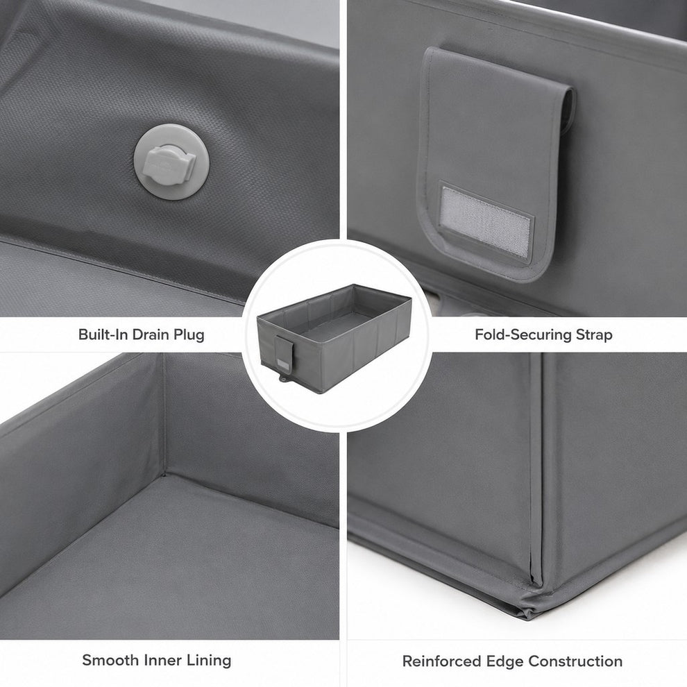 Collapsible Pet Bathtub with Drain Plug for Cats & Small Dogs - Easy At-Home Baths, Folds Flat for Storage image 8