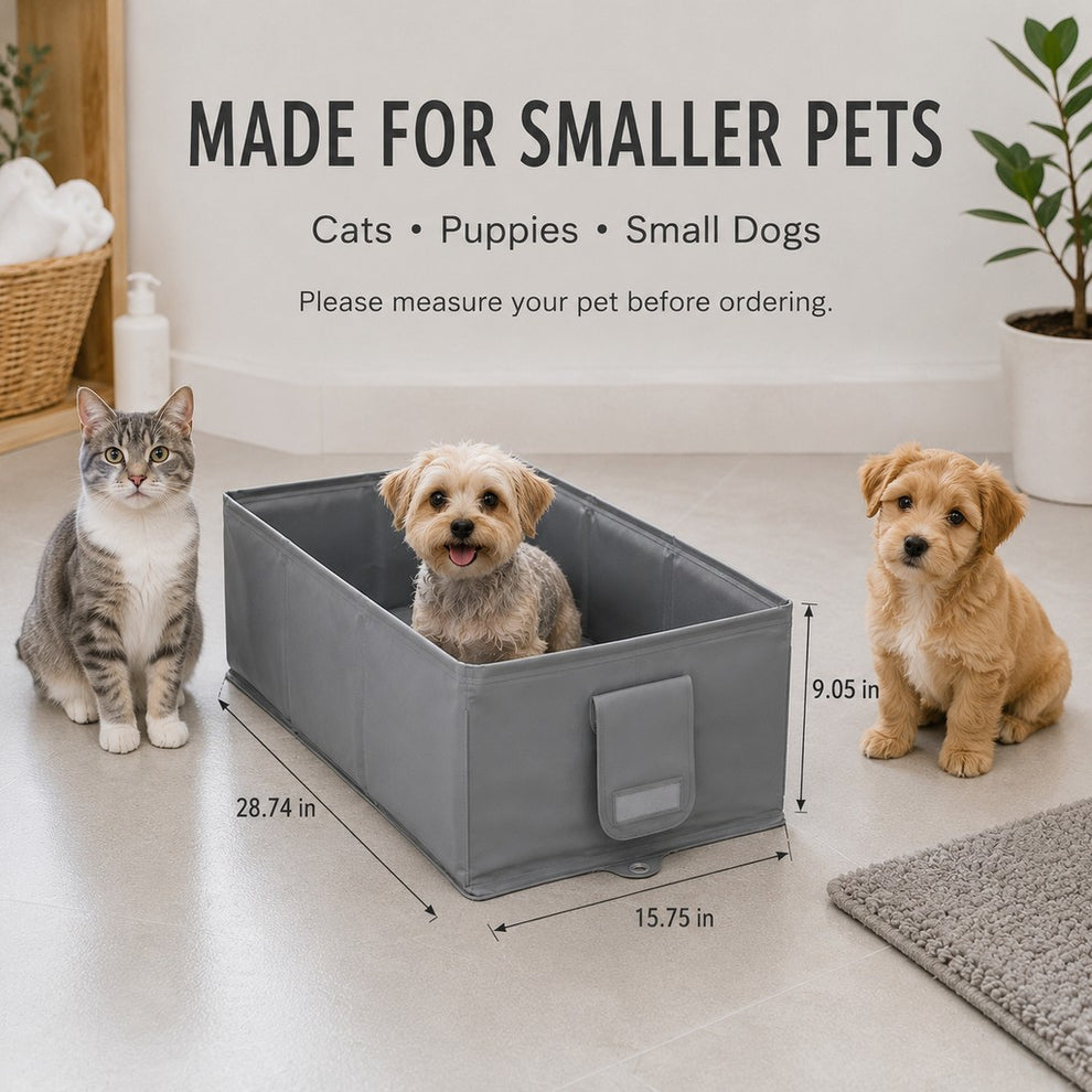 Collapsible Pet Bathtub with Drain Plug for Cats & Small Dogs - Easy At-Home Baths, Folds Flat for Storage image 9