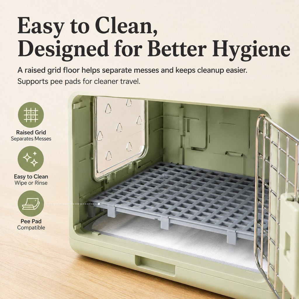 Paws in Awe Collapsible Pet Travel Carrier for Vet Visits & Road Trips - Fold-Flat Hard Crate That Saves Space image 8