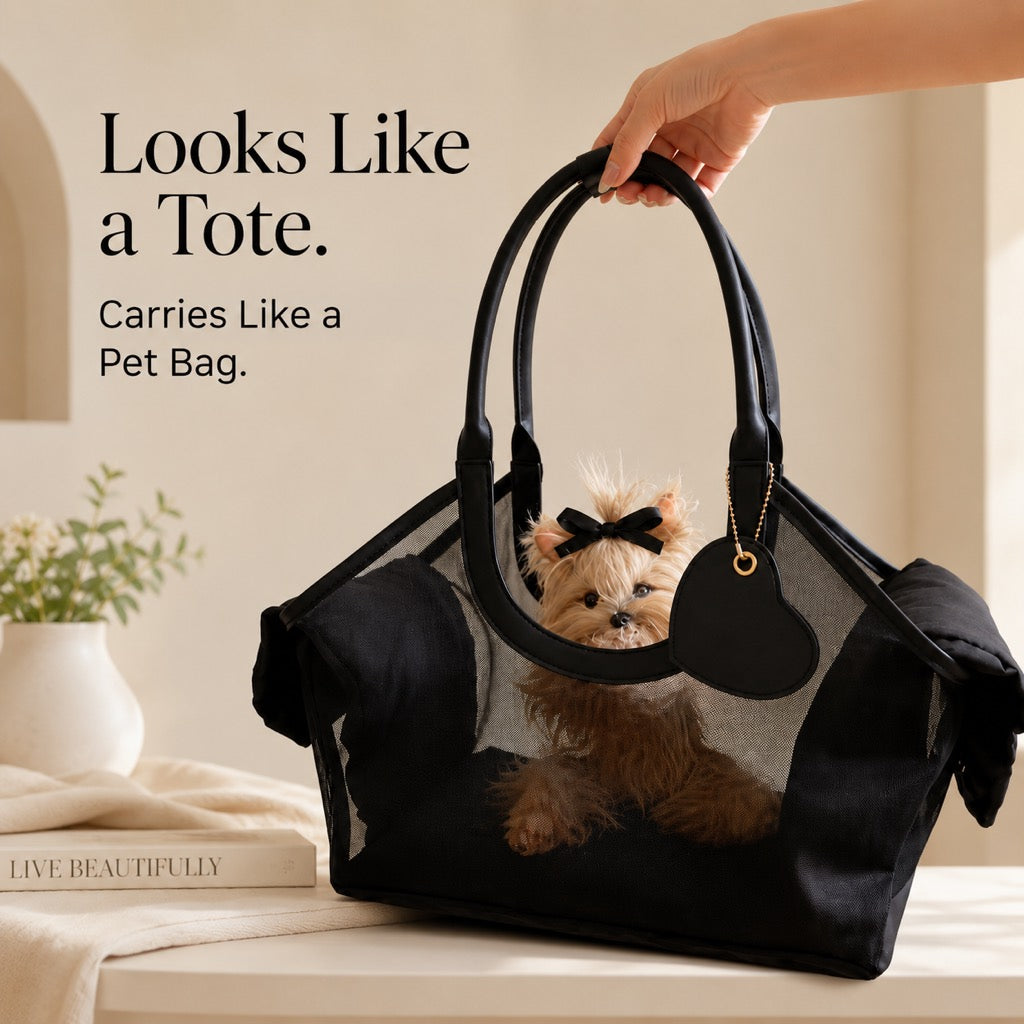comfortable rounded handles pet carrier bag