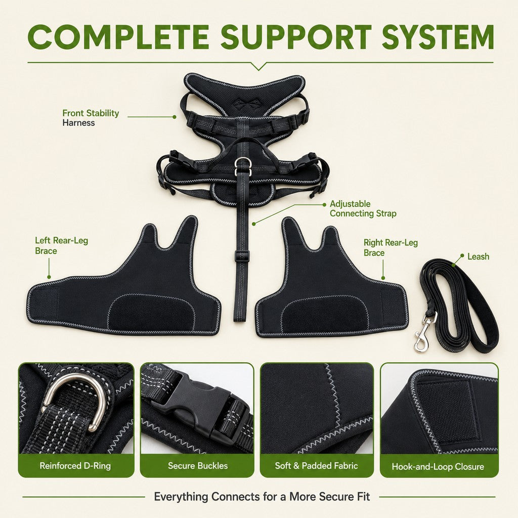 Paws in Awe Dual Rear Leg Dog Support Brace with Harness - Walking Stability for Weak Hind Legs image 8