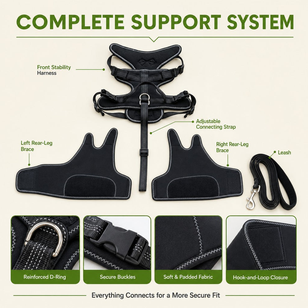 Paws in Awe Dual Rear Leg Dog Support Brace with Harness - Walking Stability for Weak Hind Legs image 9