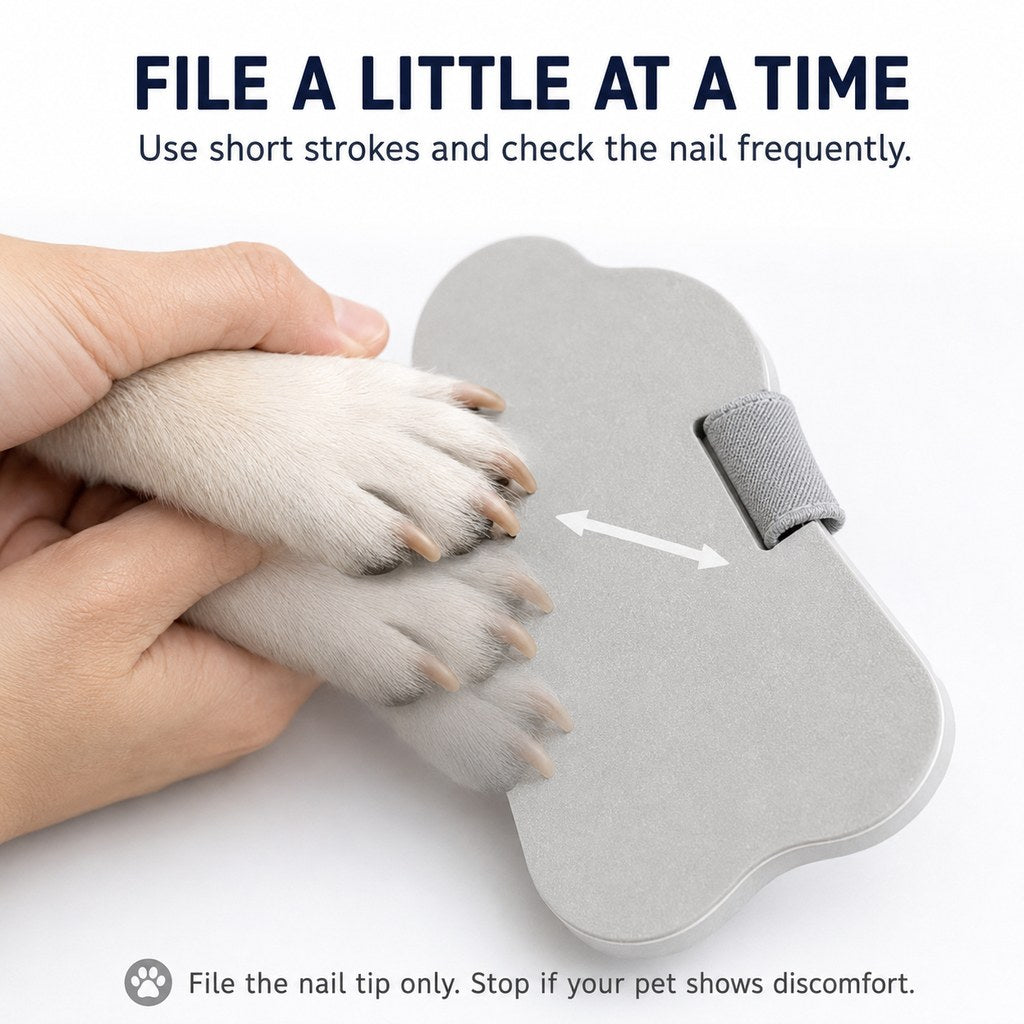 Controlled short strokes with dog nail file board