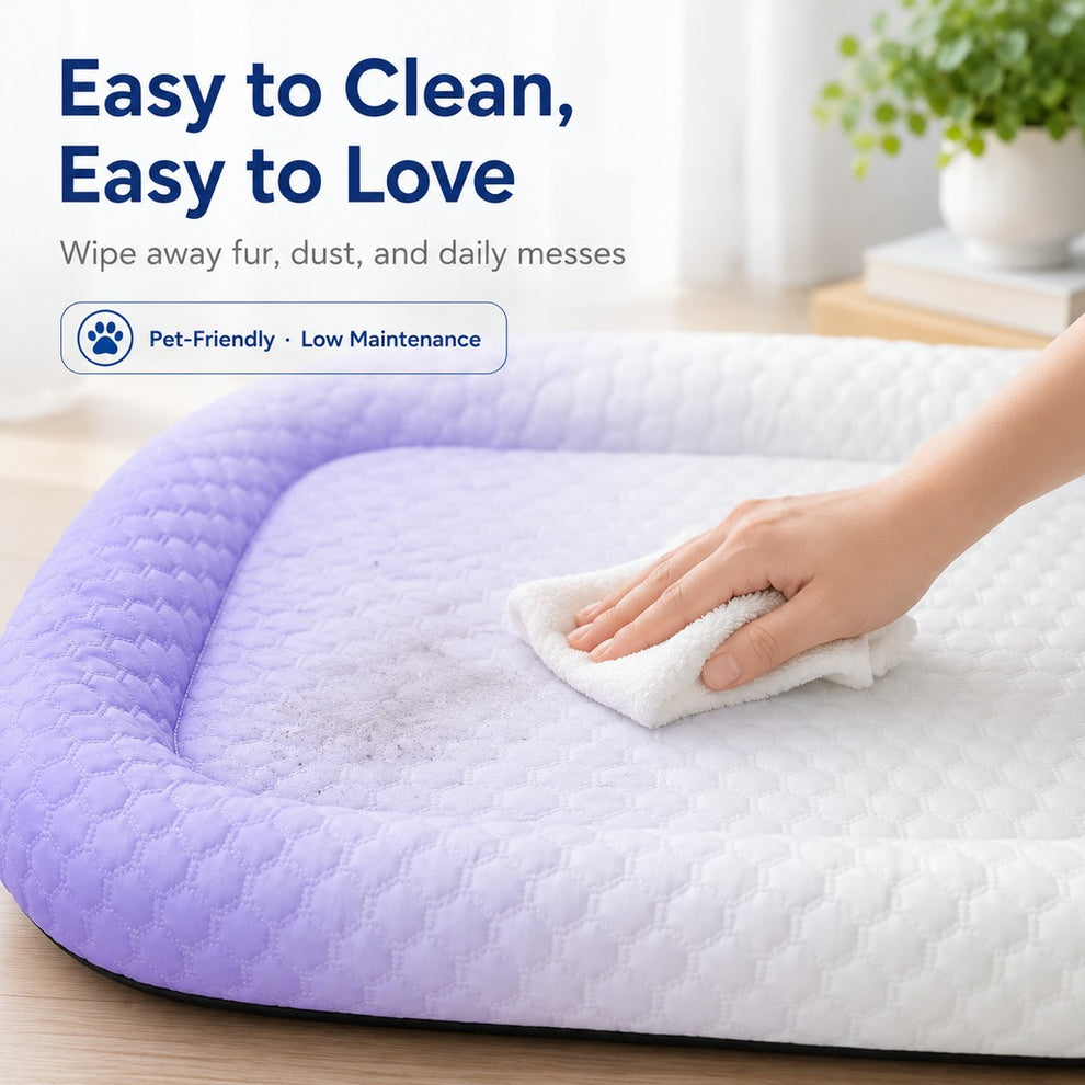 Paws in Awe Cool-Touch Gradient Pet Cooling Bed for Summer Naps - Breathable Bolster Rest Mat for Cats & Small Dogs image 6