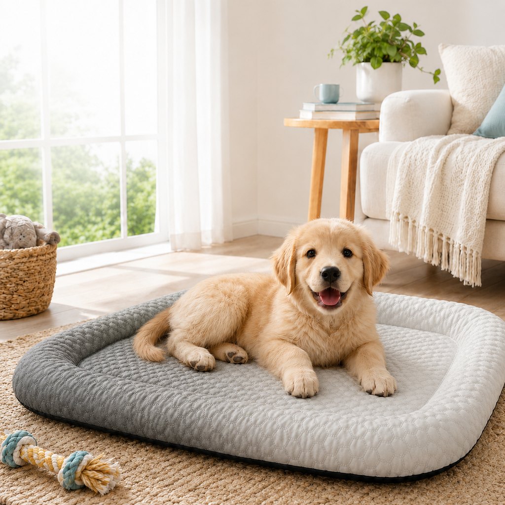 Paws in Awe Cool-Touch Gradient Pet Cooling Bed for Summer Naps - Breathable Bolster Rest Mat for Cats & Small Dogs image 11