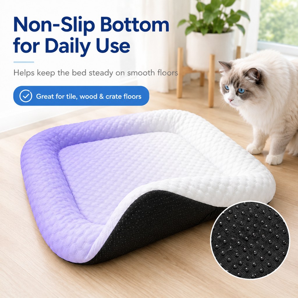 Paws in Awe Cool-Touch Gradient Pet Cooling Bed for Summer Naps - Breathable Bolster Rest Mat for Cats & Small Dogs image 7