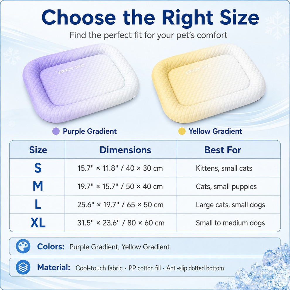 Paws in Awe Cool-Touch Gradient Pet Cooling Bed for Summer Naps - Breathable Bolster Rest Mat for Cats & Small Dogs image 10