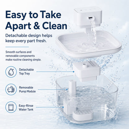 Paws in Awe Cordless Motion Sensor Cat Water Fountain for Any Room - 3.1L Fresh Water Without Cords image 6