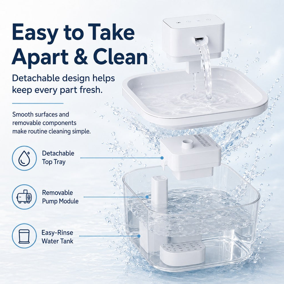Paws in Awe Cordless Motion Sensor Cat Water Fountain for Any Room - 3.1L Fresh Water Without Cords image 6