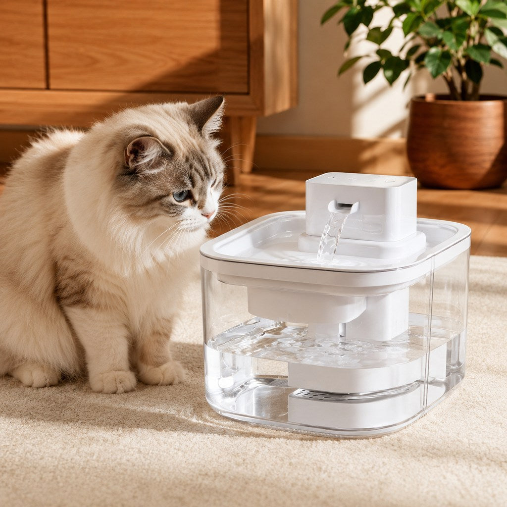 Paws in Awe Cordless Motion Sensor Cat Water Fountain for Any Room - 3.1L Fresh Water Without Cords image 1