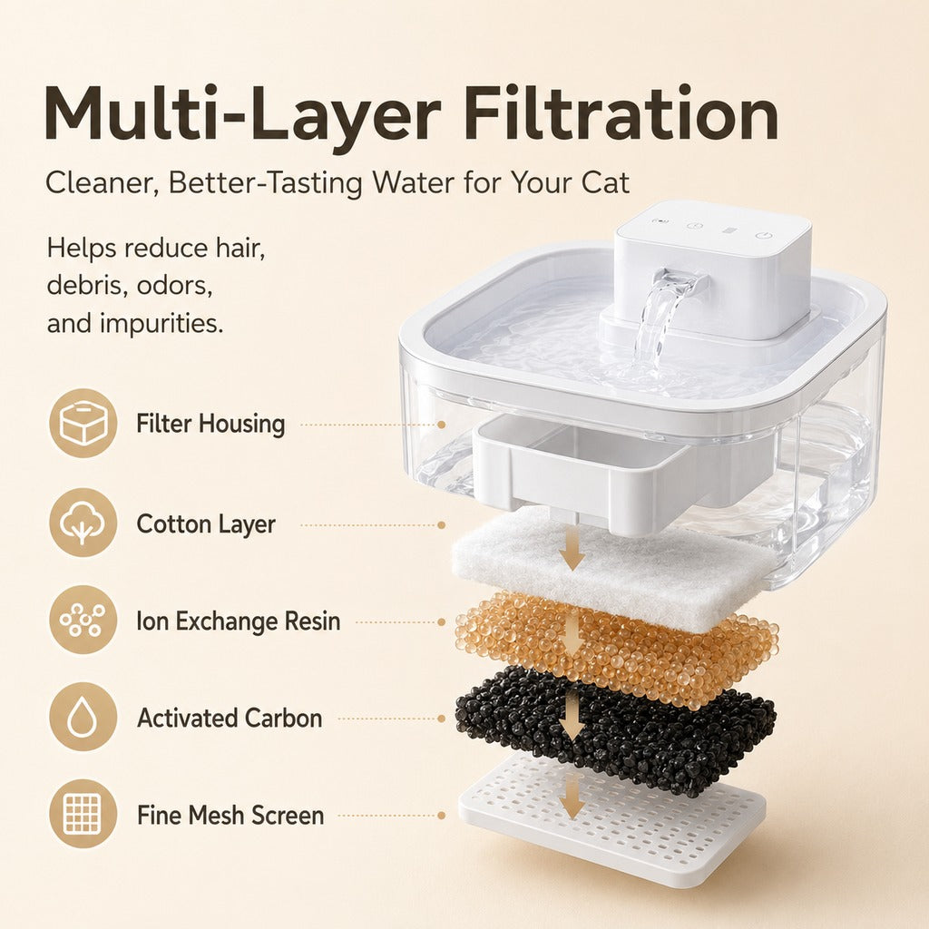 Paws in Awe Cordless Motion Sensor Cat Water Fountain for Any Room - 3.1L Fresh Water Without Cords image 11