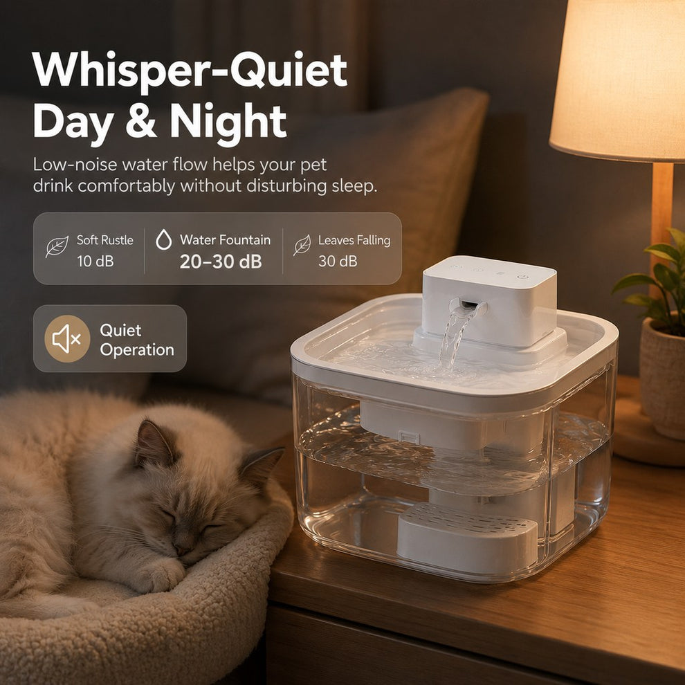 Paws in Awe Cordless Motion Sensor Cat Water Fountain for Any Room - 3.1L Fresh Water Without Cords image 9