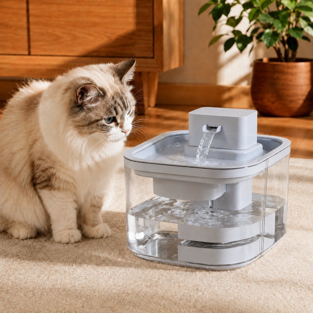 Paws in Awe Cordless Motion Sensor Cat Water Fountain for Any Room - 3.1L Fresh Water Without Cords image 13