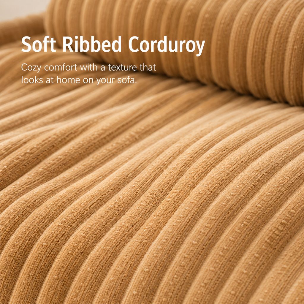 Soft ribbed corduroy texture for pet couch cover