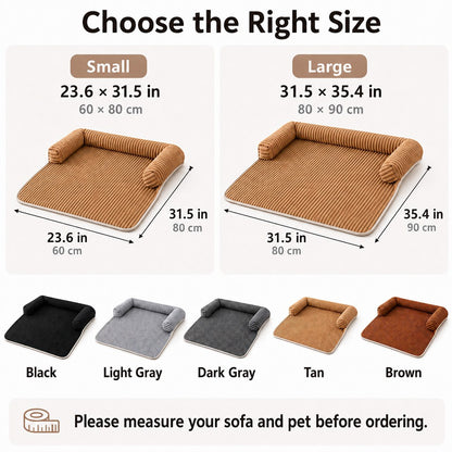 Corduroy pet couch cover size and color guide