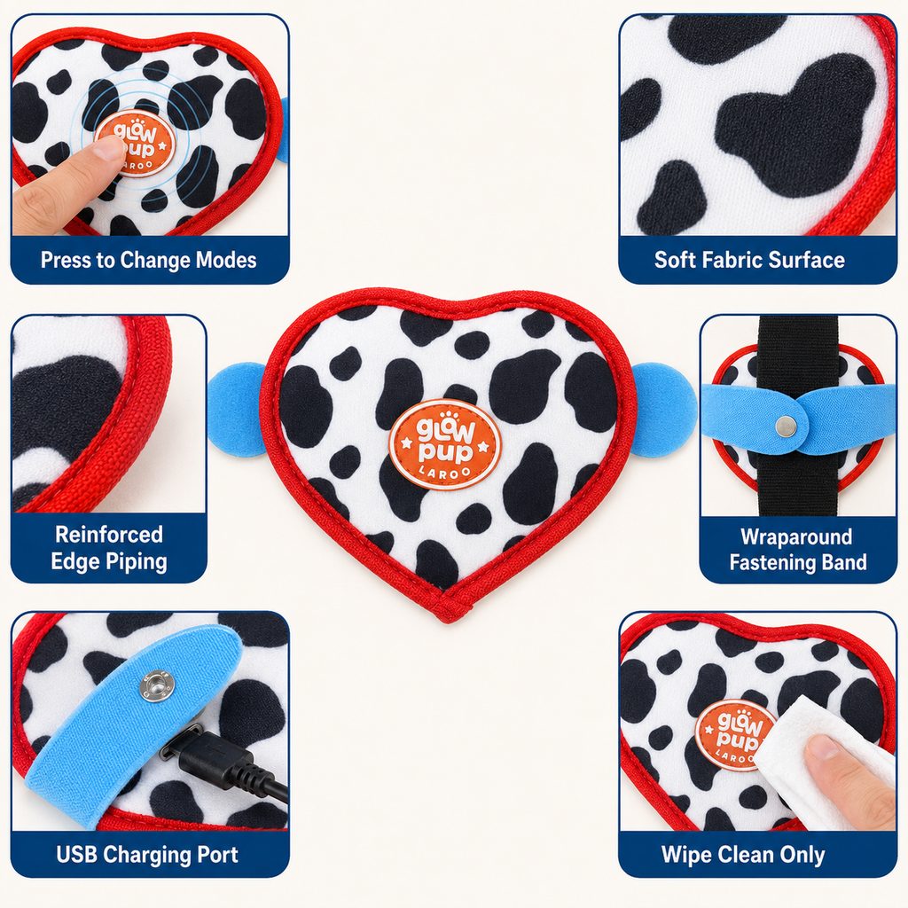 Rechargeable heart pet visibility light for evening walks