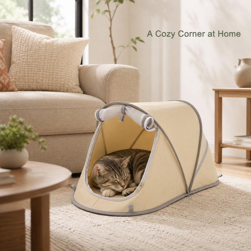 Cozy corner at home foldable pet tent
