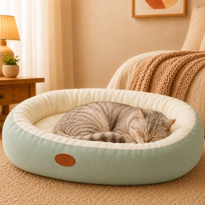 Paws in Awe Cozy Oval Bolster Pet Bed for Cats & Dogs, Fleece or All-Season Indoor Bed for Cold Floors image 14