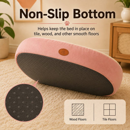 Paws in Awe Cozy Oval Bolster Pet Bed for Cats & Dogs, Fleece or All-Season Indoor Bed for Cold Floors image 7