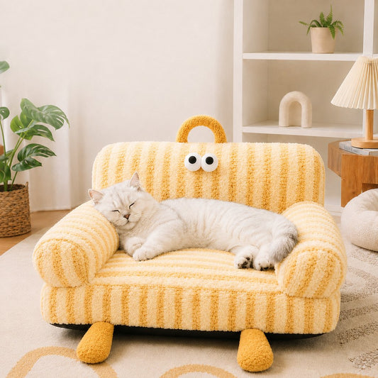 Paws in Awe Cozy Pet Sofa Bed for Cats & Small Dogs - Warm Indoor Lounger with Winter & All-Season Options image 1