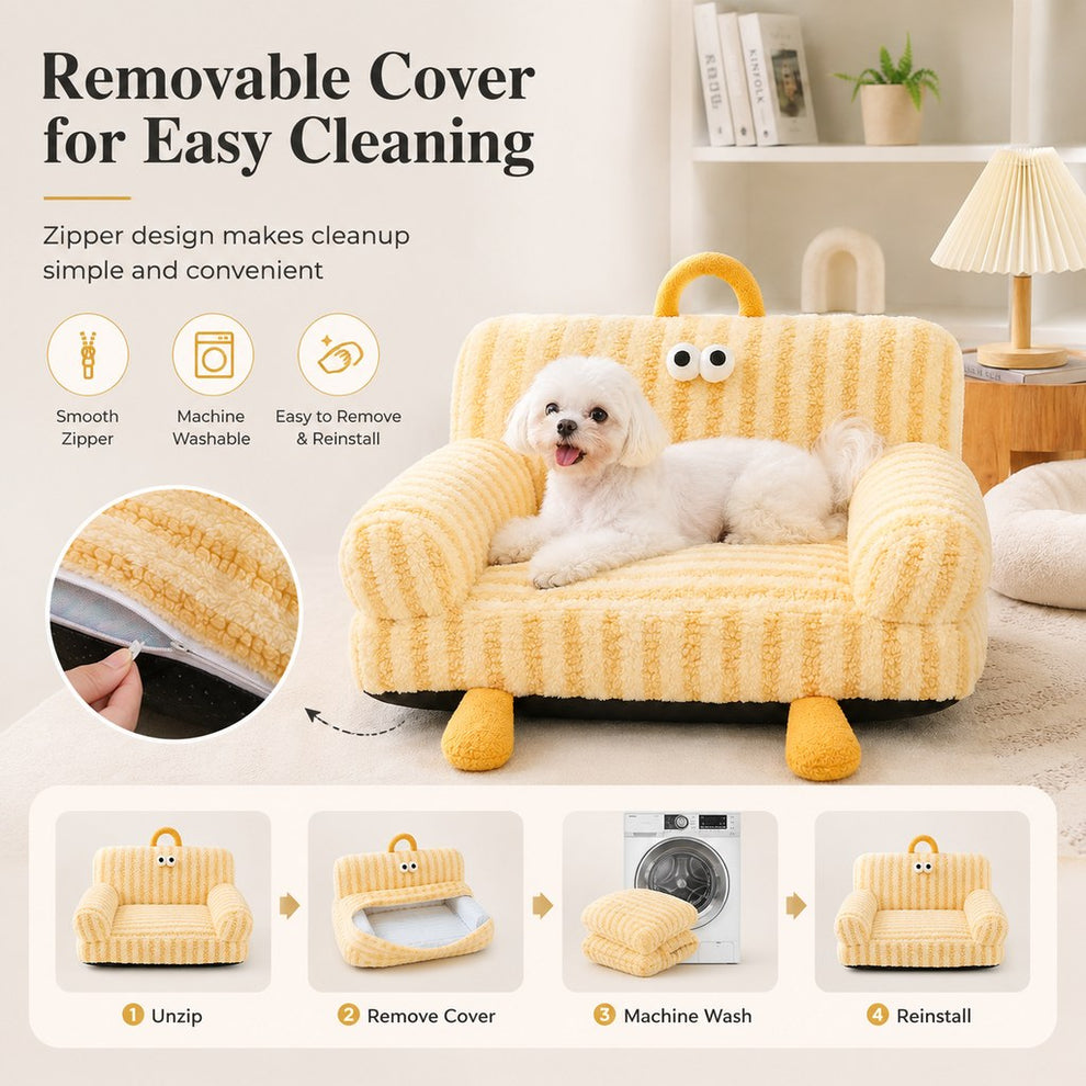 Paws in Awe Cozy Pet Sofa Bed for Cats & Small Dogs - Warm Indoor Lounger with Winter & All-Season Options image 6