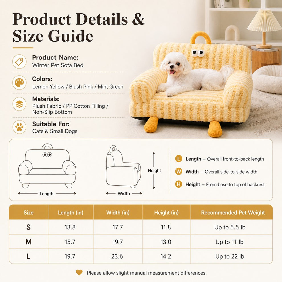 Paws in Awe Cozy Pet Sofa Bed for Cats & Small Dogs - Warm Indoor Lounger with Winter & All-Season Options image 8