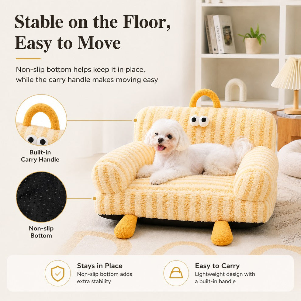 Paws in Awe Cozy Pet Sofa Bed for Cats & Small Dogs - Warm Indoor Lounger with Winter & All-Season Options image 5