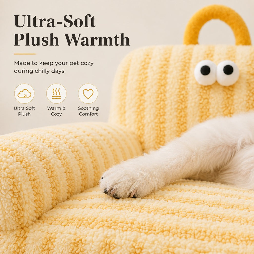 Paws in Awe Cozy Pet Sofa Bed for Cats & Small Dogs - Warm Indoor Lounger with Winter & All-Season Options image 4