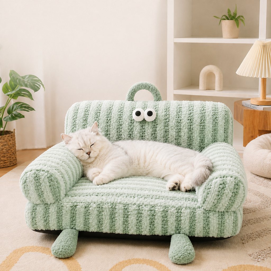 Paws in Awe Cozy Pet Sofa Bed for Cats & Small Dogs - Warm Indoor Lounger with Winter & All-Season Options image 12