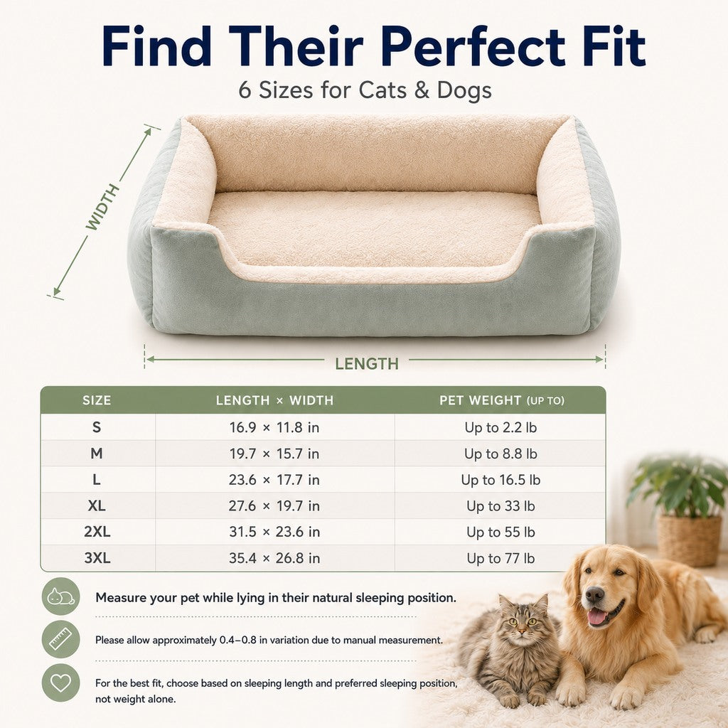 Paws in Awe Cozy Plush Bolster Pet Bed for Cats & Dogs - Warm Raised-Side Bed with Easy Step-In Entry image 3
